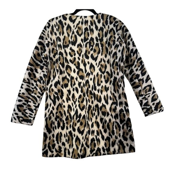 Chelsea & Theodore Womens Leopard Print Scuba Jacket S Brown Black - Picture 10 of 13